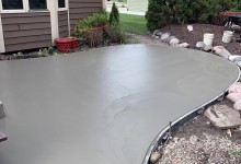 Exposed aggregate with hot tub pad (in progress) – Caledonia, WI