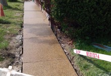 Exposed aggregate sidewalk